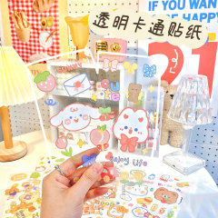 芸青オリジナルアニメシール透明pvc手帳シールかわいい保温カップ無痕防水カップ装飾シール