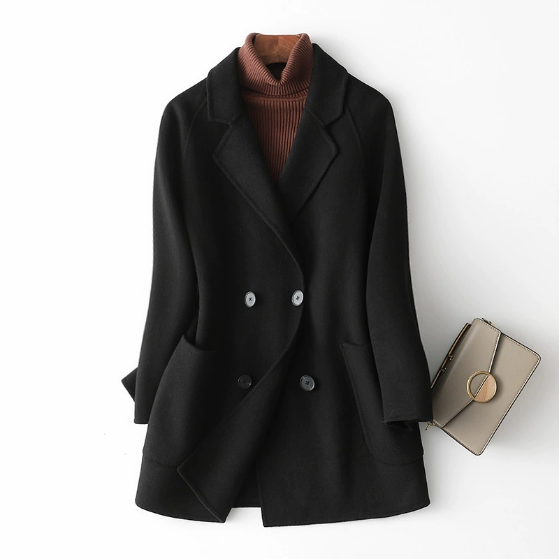 Демисезонное двухстороннее пальто, длинная шерстяная куртка, оверсайз, средней длины