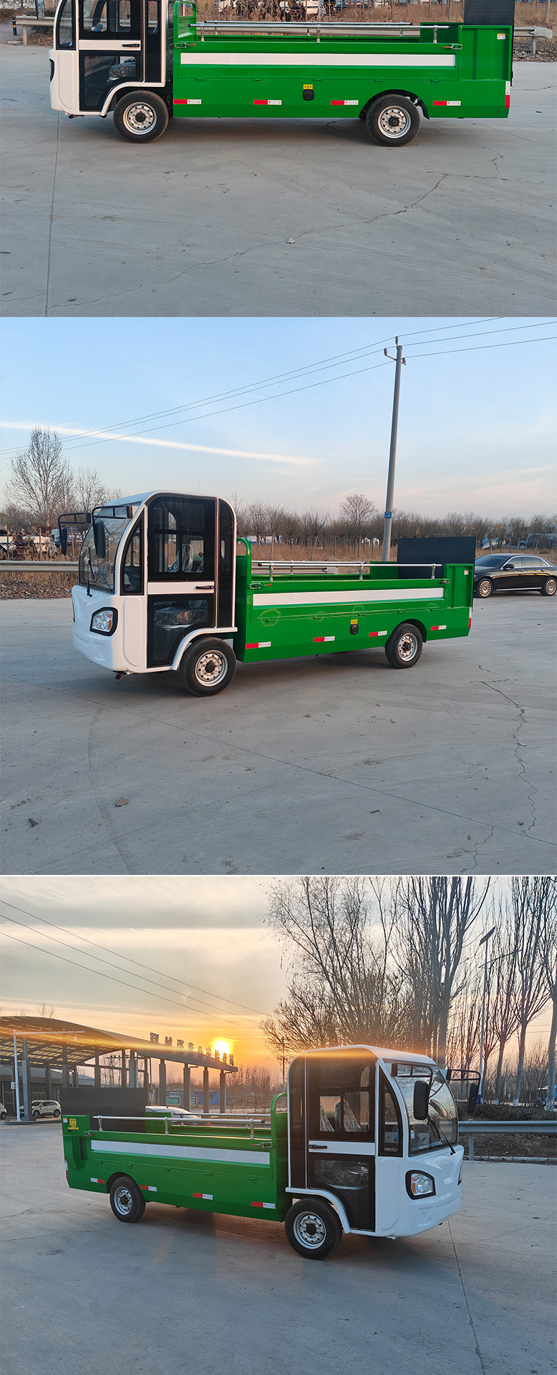 Electric Four-Wheel Tailgate Garbage Truck, Tailgate Garbage Truck, Community Waste Transport Truck, 6-Bin, 8-Bin, 10-Bin Self-Loading Garbage Truck