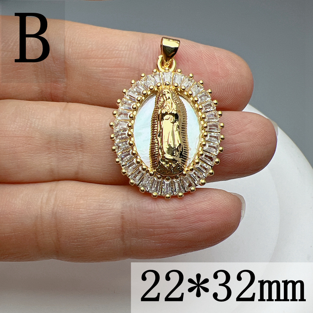 1 Piece Quantity 1 Piece Copper Shell Zircon Human Pendant