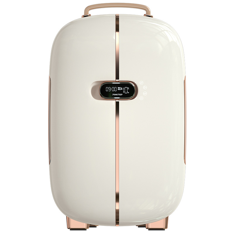 Wow, refrigerador de belleza personalizado, refrigerador portátil retro de 12L, pantalla digital de dos puertas, mini refrigerador cosmético personalizado