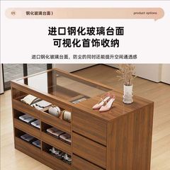 服装店网红收银台中岛柜流水台展示台摆件饰品陈列柜吧台桌带玻璃