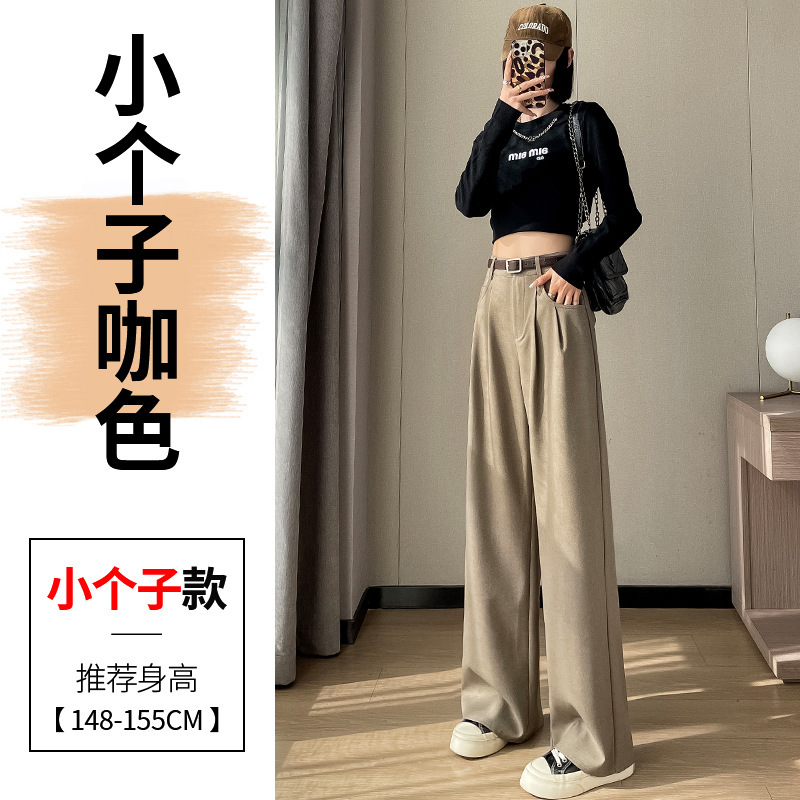 十三行2025秋冬新款加绒加厚西装裤高腰窄版阔腿裤直筒拖地裤女|undefined