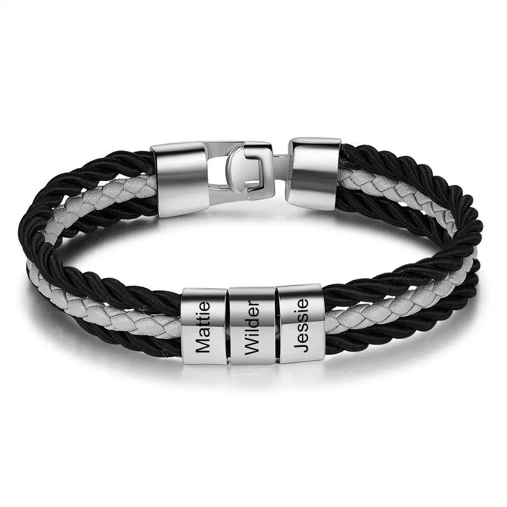 Black bracelet stainless steel
