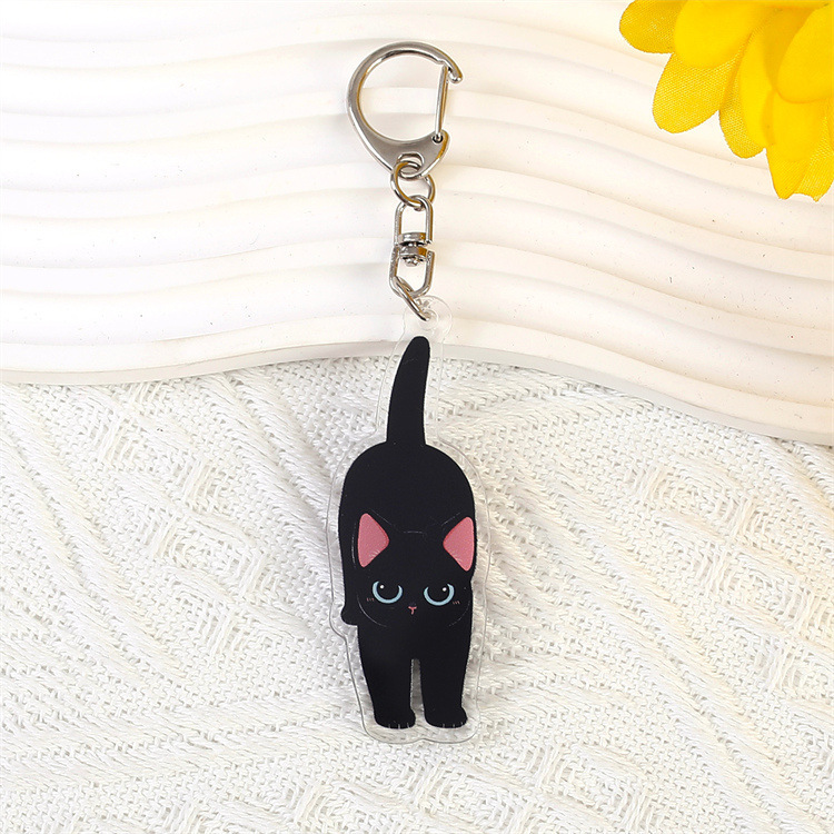 アニメ猫アクリルキーホルダーかわいい黒猫ペンダント国潮タヌキ猫キーホルダーかばんストラップ|undefined