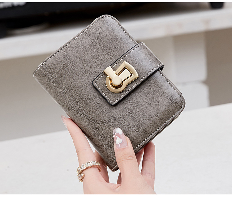 Women's Solid Color Pu Leather Buckle Coin Purses display picture 3