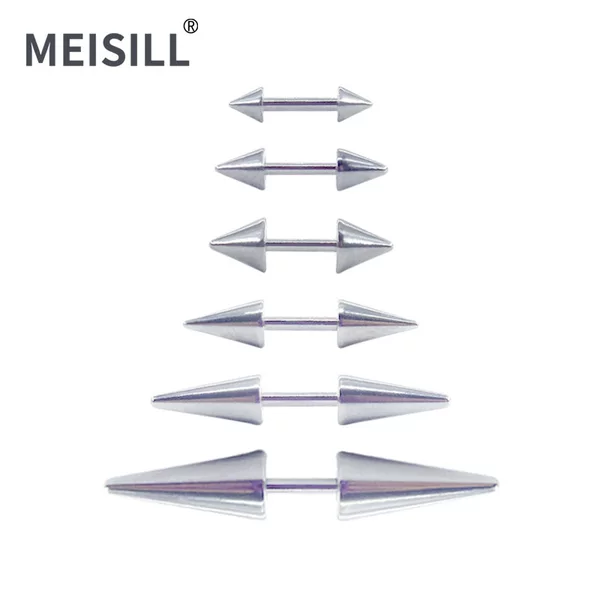 Meier Stainless Steel Pointed Cone Ear Bone Nails Double Pointed Ear Nails Long Devil Pointed Cone Earrings Cross-Border Piercing Cartilage Ear Nails