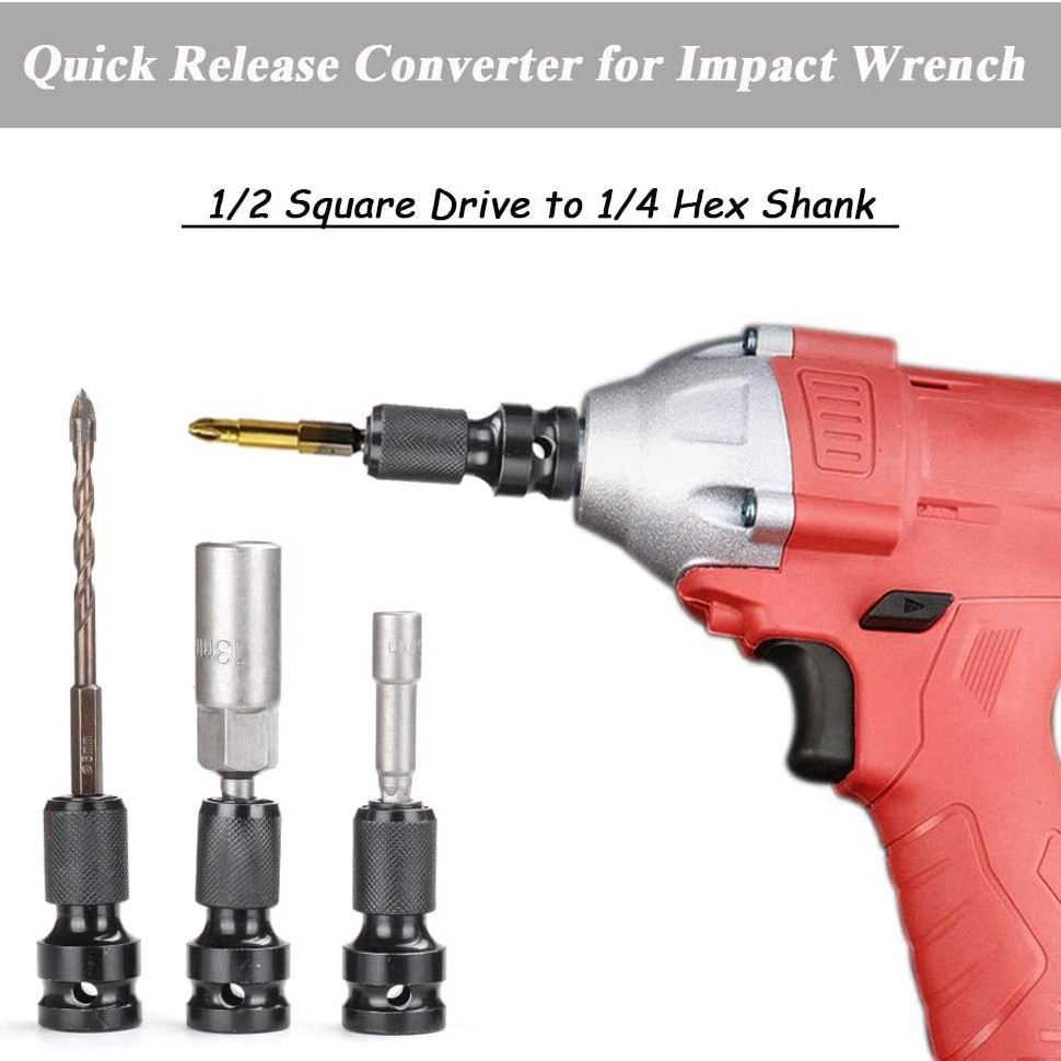 1/2 mango cuadrado giro 1/4 mango hexagonal llave eléctrica conversión conjunta llave eléctrica cabeza de conversión manga telescópica