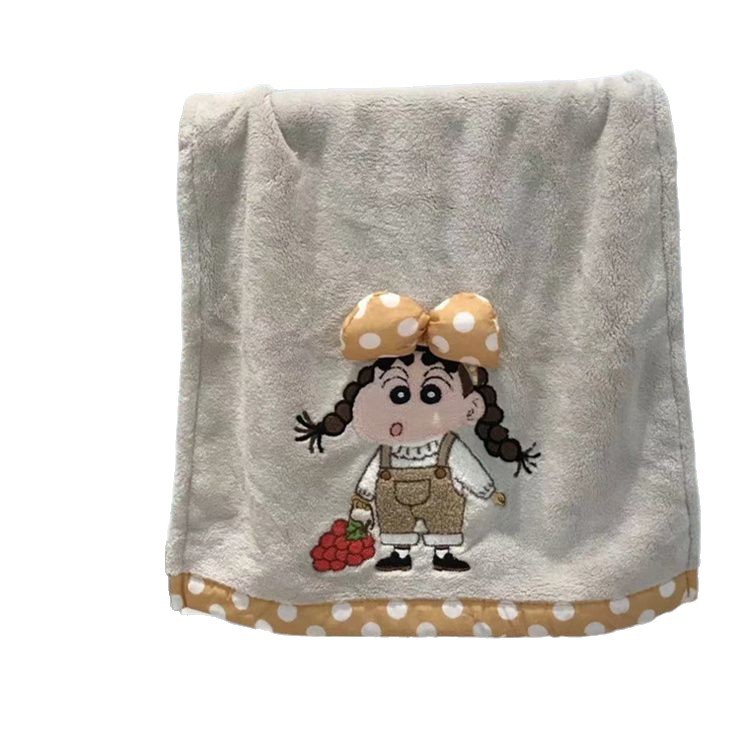 かわいい漫画の新しいクレヨンしんちゃん刺繍リボンタオルカップルスタイル家庭用フェイスタオルは水を吸収し、糸くずが落ちません|undefined
