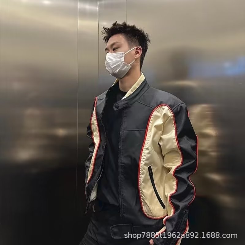 网红同款炸街男女情侣装机车摩托长袖夹克外套衣服跨境外贸