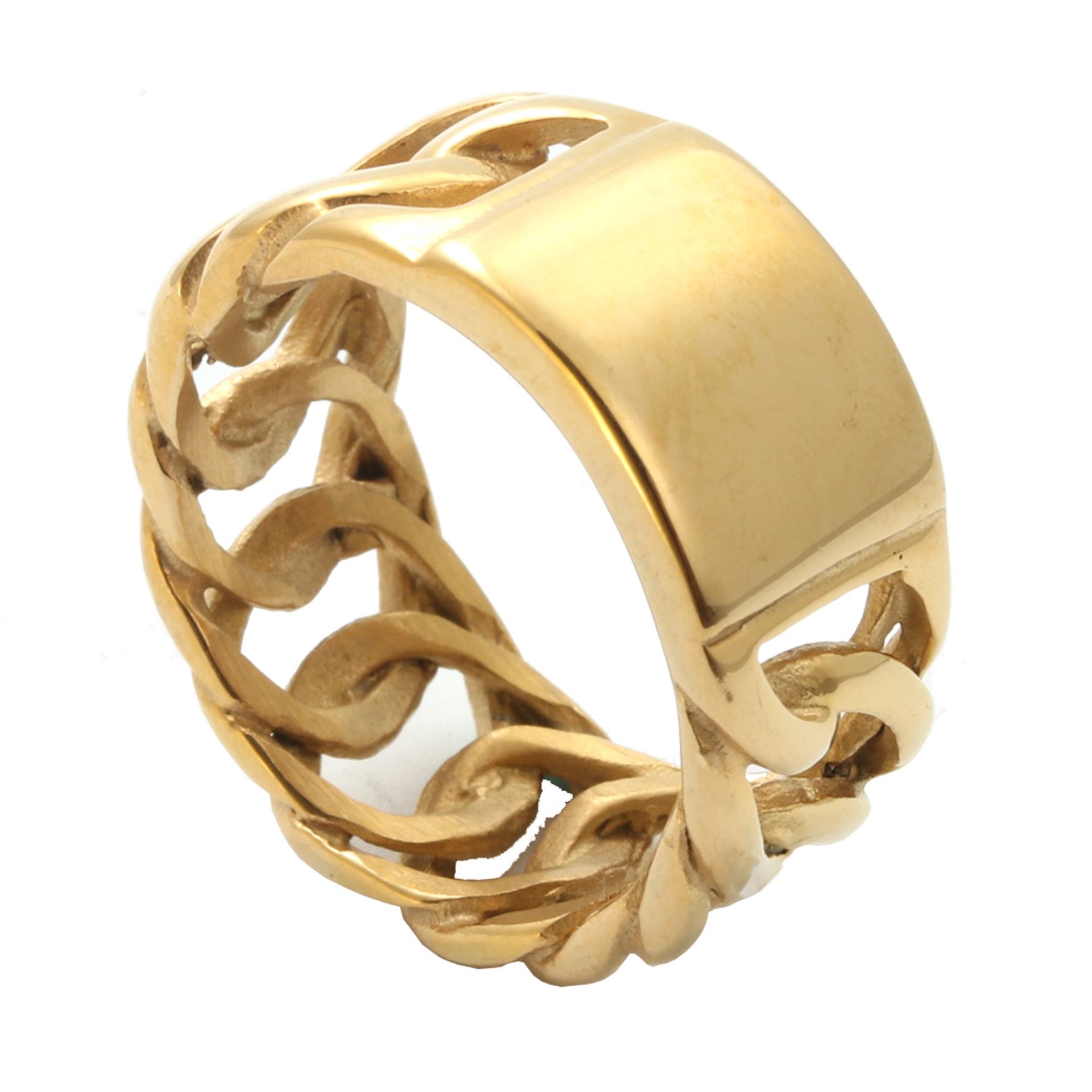 Men's retro golden trend fashionable ring for students stainless…