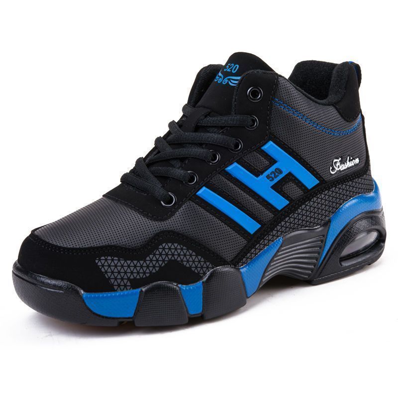 J520 검정색과 파란색 가죽 신발 [벨벳 없음]