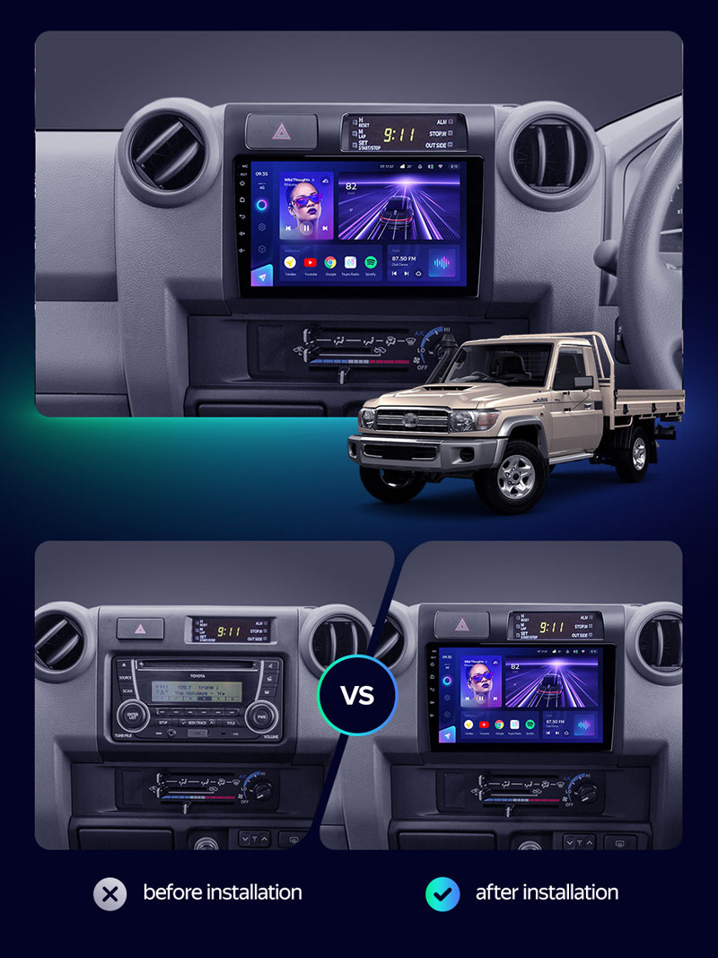 Suitable for Toyota 07-20 Lc79 Cruiser Car Navigation Carplay Android Large Screen Gps Bluetooth Radio