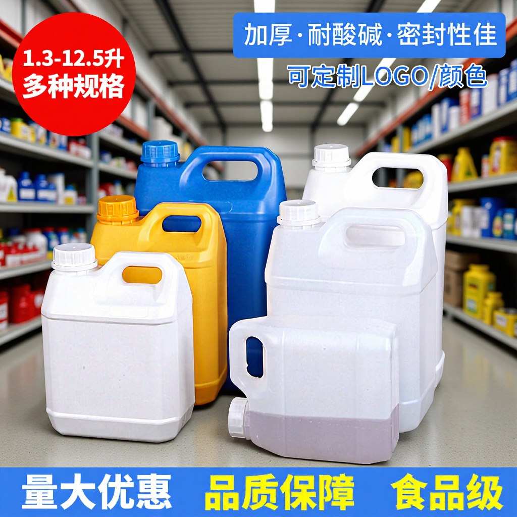 扁方桶分装样品桶1/2.5/4/5/10/12.5升kg食品级带盖壶液体香精桶