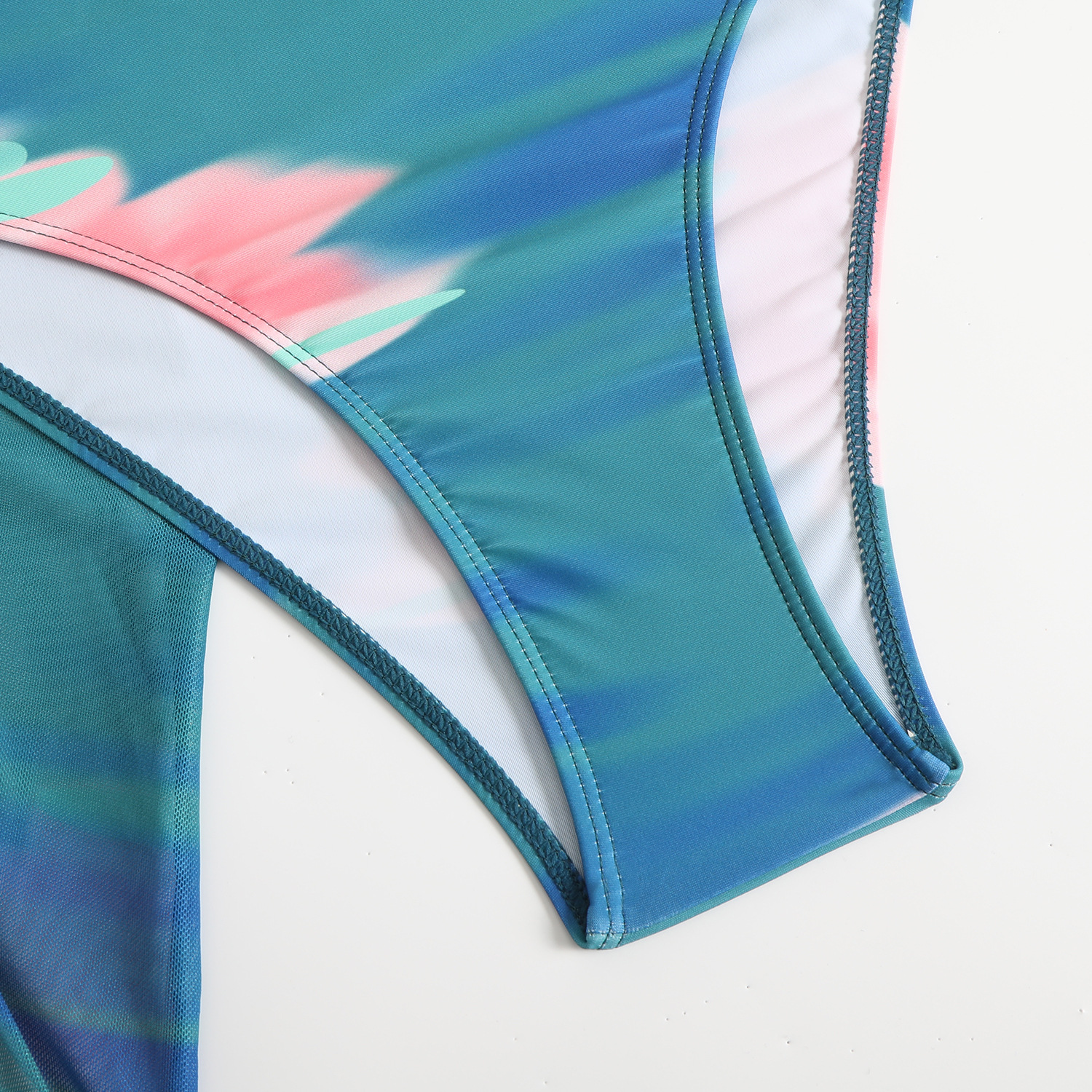 140g Weight Sleeveless Sleeve Length Polyester Fabric Type 3 Pieces Set Quantity Swimming Occasion One Shoulder Neckline Skinny Fit Type Colorful Pattern Women's Gender Sexy Style Women's Sexy Colorful 3 Pieces Set Bikinis Swimwear 24