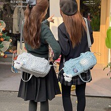 日系ins二次元波点豹纹大学生好闺蜜痛包轻便娃包手提单肩斜挎包