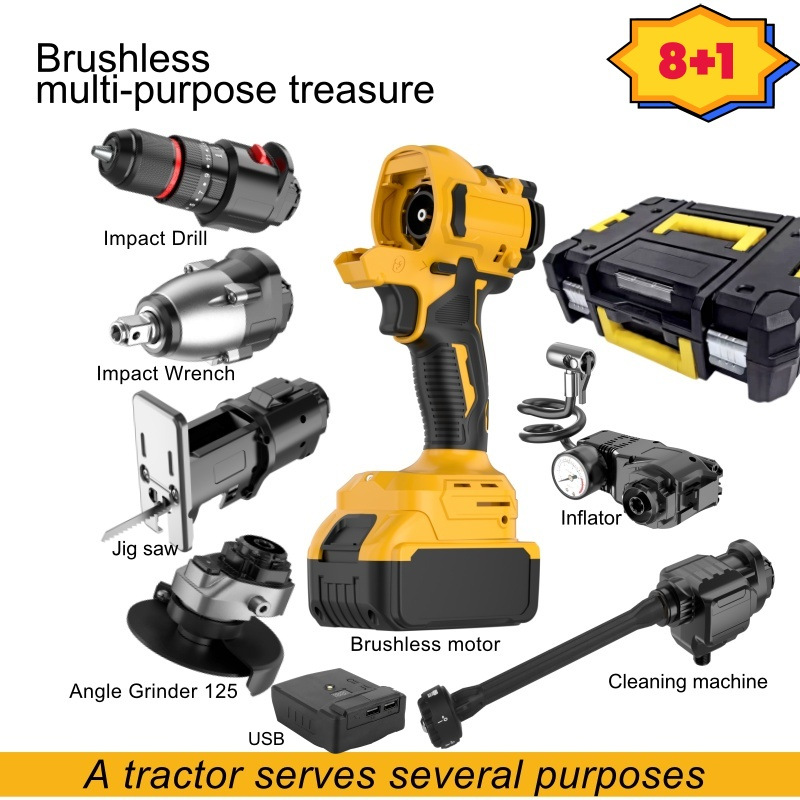 Lithium Battery Universal Power Bank Cross-border Lithium Battery Multi-functional Rechargeable Electric Tool Set Home Tool Set