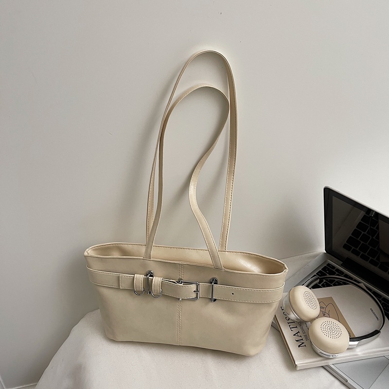Diseño de nicho coreano de piel de aceite, bolsas de brazo casuales populares para mujeres, bolsas de hombro de lujo ligeras y personales, retro versátiles