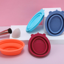 硅胶创意折叠化妆刷清洗碗 粉扑 美妆蛋洗刷硅胶碗美妆工具