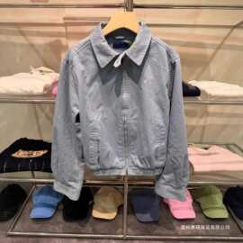 正确版原标现货RL家小马标刺绣拉链翻领夹克外套男款休闲宽松