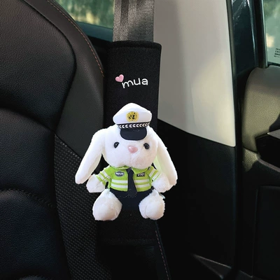 belt shoulder pad, Seat belt shoulder pad - security-traffic-police-little-rabbit-green-uniform-ice-silk-safety-belt-shoulder-pads-1-piece