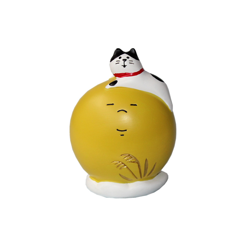 Zakka 식료품 일본식과 바람의 달보기 중순 가을 달 고양이 유행 놀이 창조적 인 수지 장식품 데스크탑 장식
