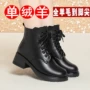 中跟新款妈妈厚底短靴