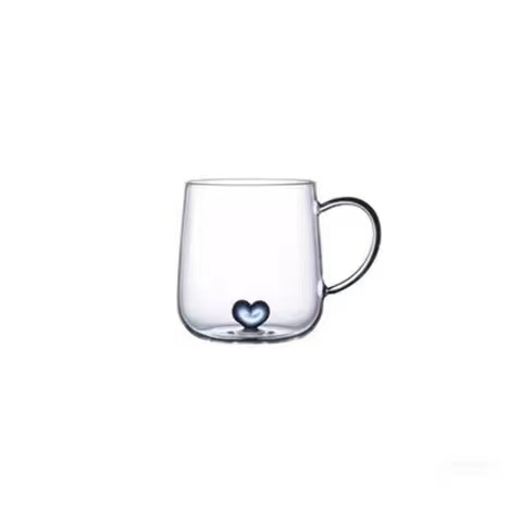 Spot Pareja Taza reconfortante Red Taza de agua de vidrio de alto valor Gradiente transparente Taza de manija de oficina de fondo de amor creativo