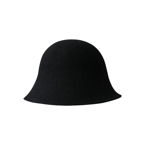 Wide brim small fisherman hat showing face, autumn and winter woolen warm dome basin hat Japanese solid color versatile table lamp hat for girls