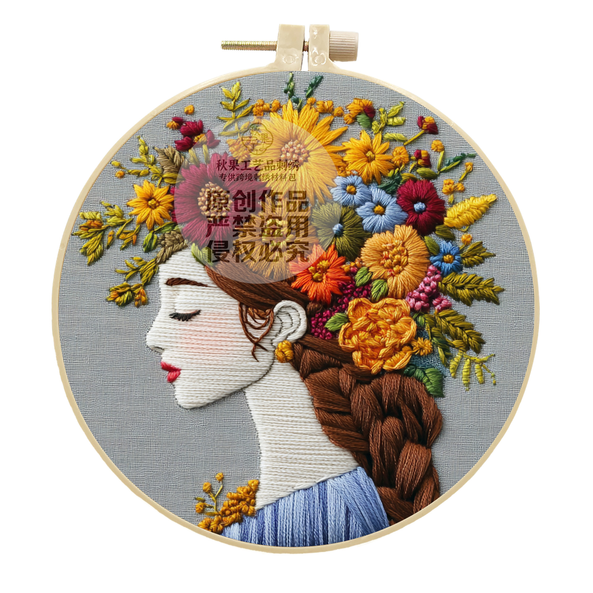 Flores transfronterizas niñas bordadas a mano DIY material paquete de paquetes DIY Inglés ilustración bordado de cruz