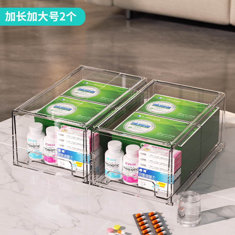 抽屉式药箱家用医药箱透明药物收纳盒家庭装大容量药品收纳箱药盒|undefined