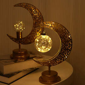 LED月亮灯镂空圆球灯装饰灯卧室节日台灯氛围造型灯
