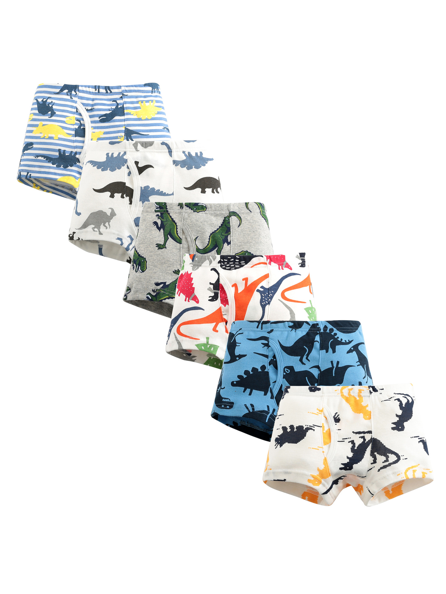 European and American Children's Underwear Pure Cotton Ribbed Boy Baby Cartoon Dinosaur Little Boy Cotton Foreign Trade Boxer Briefs Wholesale
