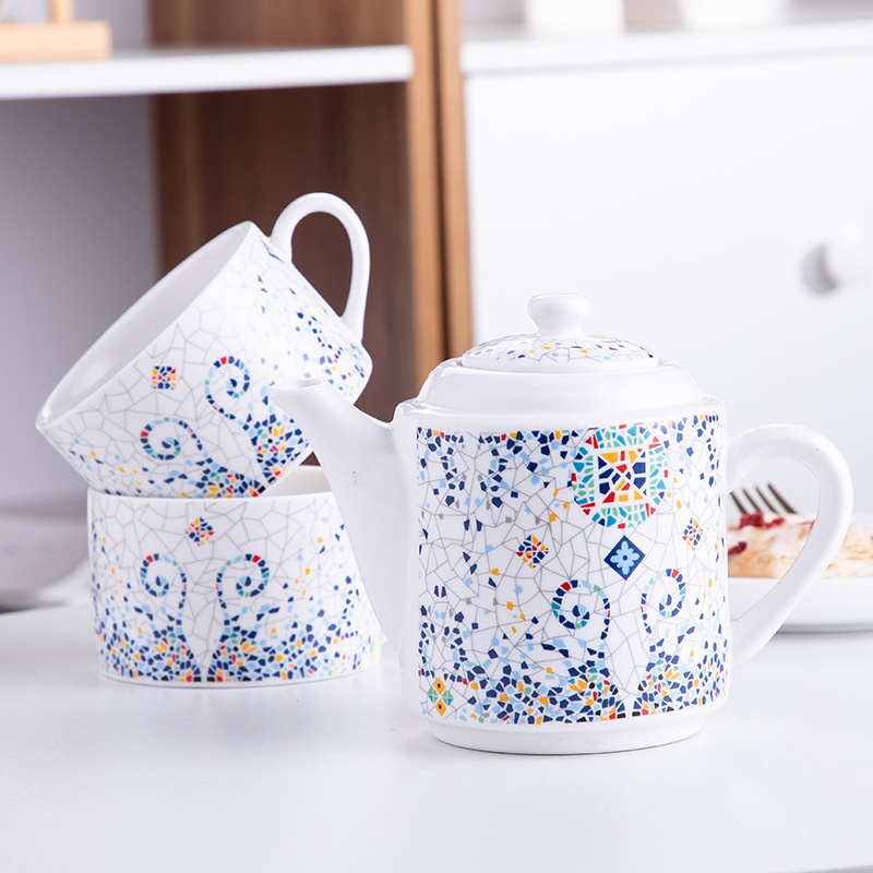 Té DE LA TARDE taza pequeña mano fresca regalo hogar taza de agua de estilo europeo de cerámica flor tetera traje con filtro de té compartimiento