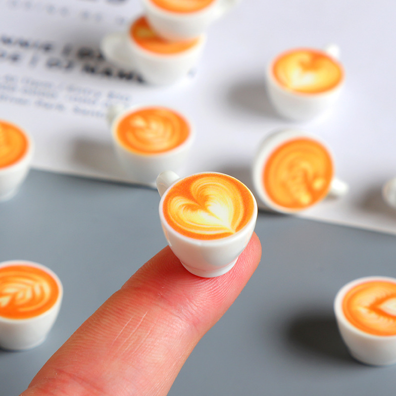 ミニミニチュア食品おもちゃシミュレーション三次元コーヒーカップ樹脂装飾品 diy クリーム接着剤ドールハウス装飾モデル|undefined