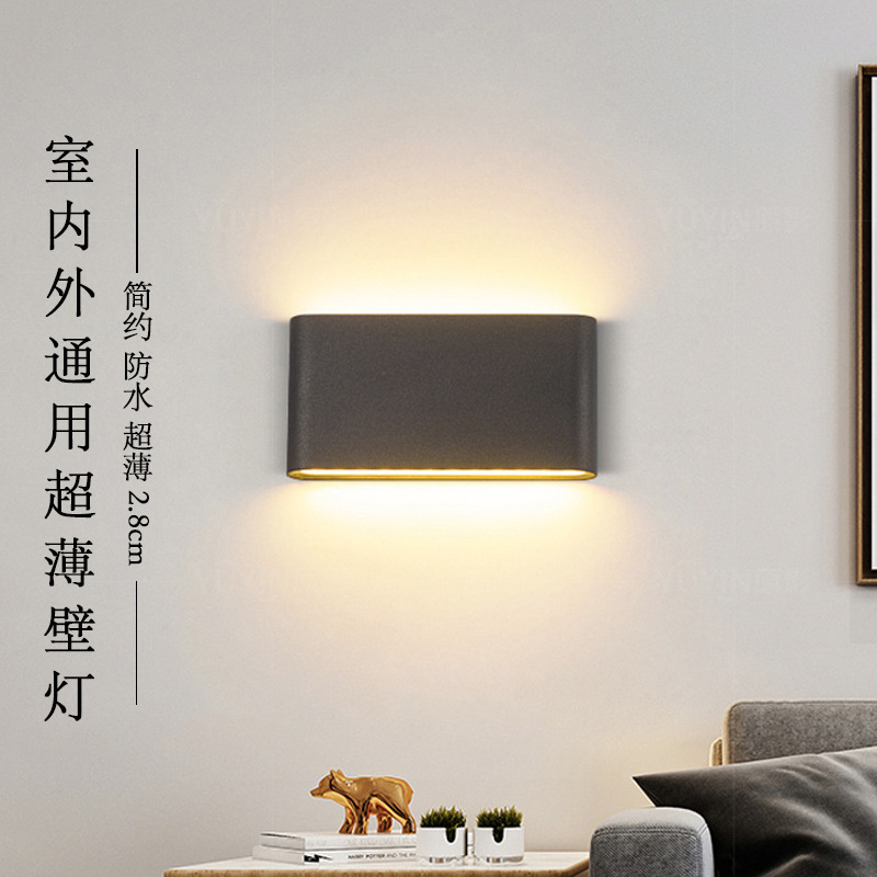 Cross-Border LED waterproof wall lamp balcony outdoor ultra-thin outdoor garden lamp simple stairs living room bedroom bedside lamp Cross-Border LED waterproof wall lamp balcony outdoor ultra-thin outdoor garden lamp simple stairs living room bedroom bedside lamp