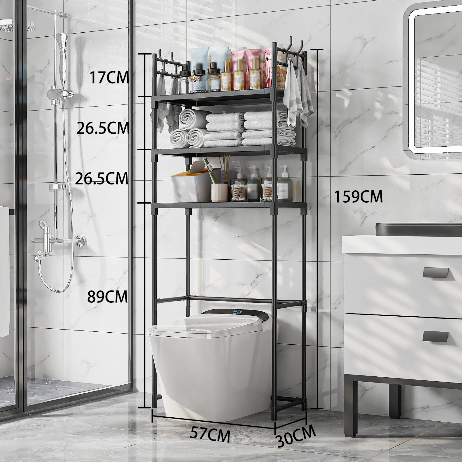 Toilet for laundry, plastic storage system, simple and elegant design
