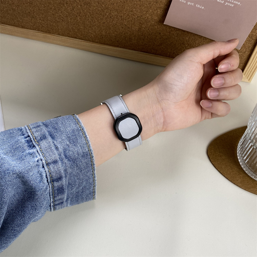 Sobib Samsungi ja Huawei moodsa stiiliga kellarihmadele, 20 mm ja 22 mm, Nautiluse magnetilise kokkupandava pandlaga nahast kellarihmadele._voghion.com