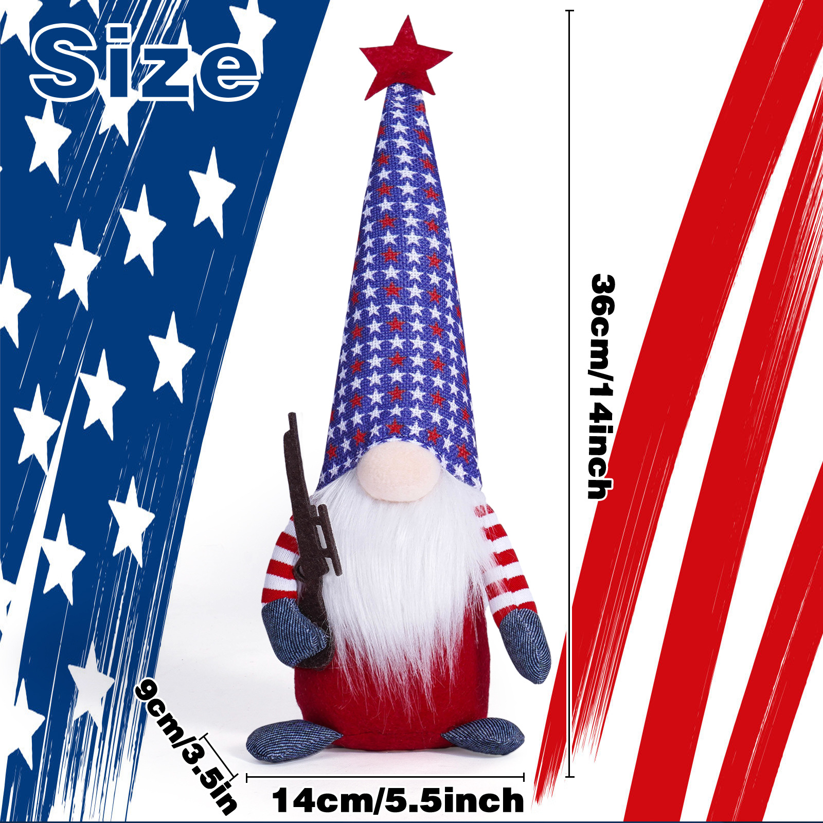 Día de la Independencia transfronteriza muñeca sin cara muñeca decoración enana muñeca de vacaciones atmósfera decoración regalos para niños