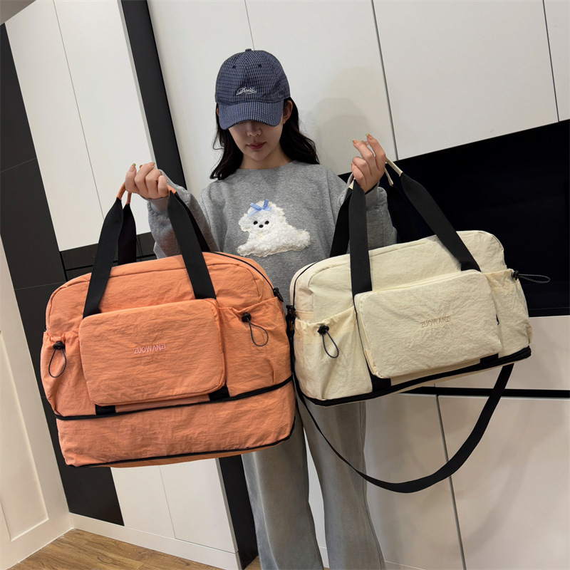 女性用折りたたみトラベルバッグ、短距離ファッション、大容量出張ポータブル荷物バッグ、乾湿分離スポーツフィットネスバッグ|undefined