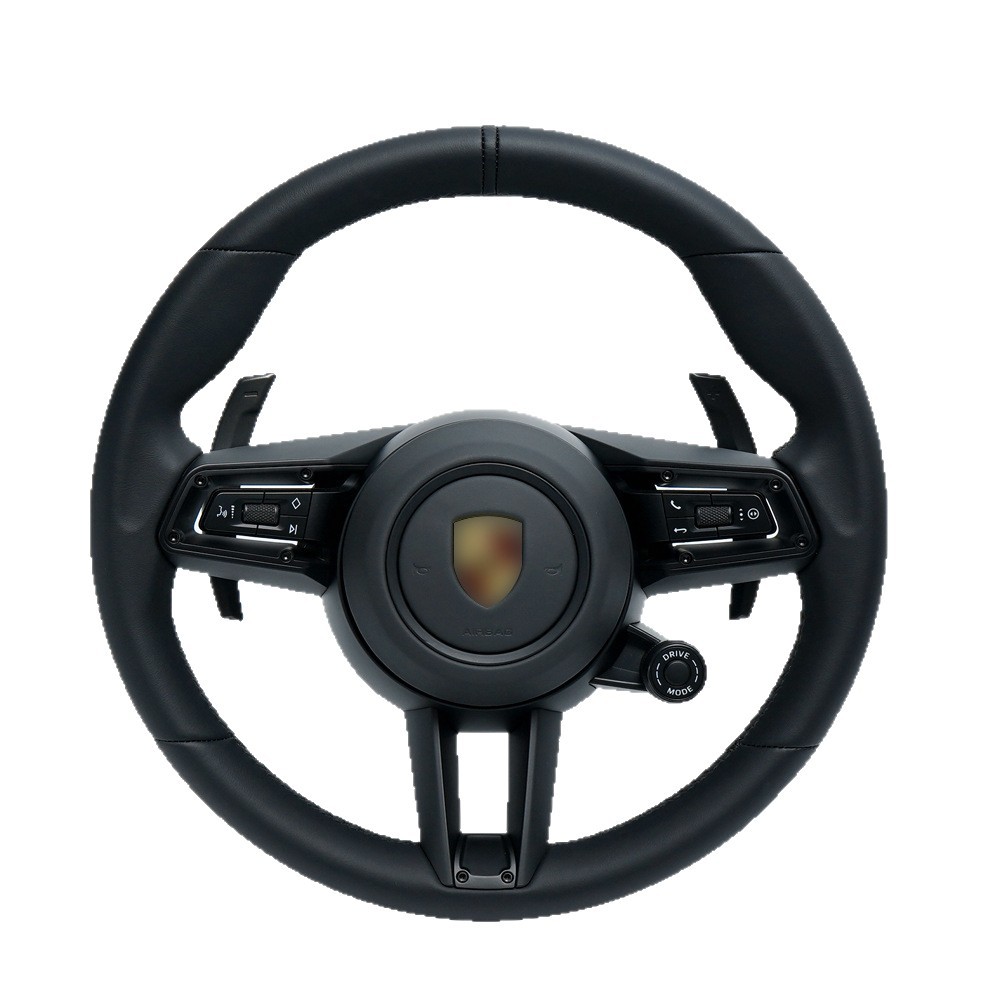 Porsche Modified 992 Steering Wheel with SC Component for Porsche Cayenne Panamera 911 Cayman Boxster 718 (Steering wheel) - 992-black-full-leather-extended-paddle-with-sc-component