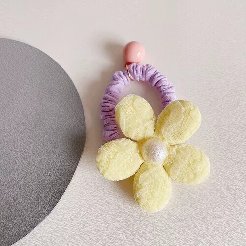 Autumn new style children's headband does not hurt hair rubber band girls fabric flower hairband tie ball head ponytail leather case jewelry