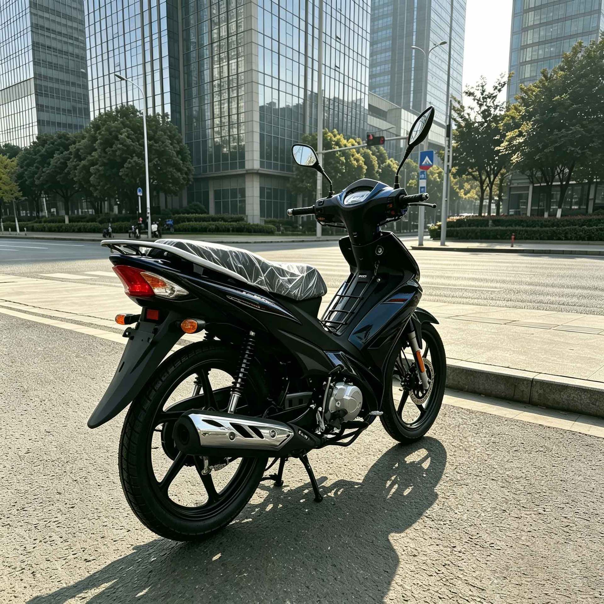 The New Black Two-Wheeled Motorcycle Is Easy to Operate, Durable, Versatile, Economical and Practical, and Is Suitable for Export