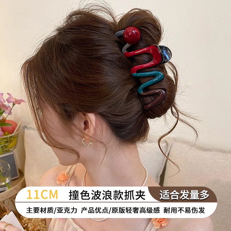 2026 nuevo clip de agarre de alto nivel lindo coreano cabeza trasera clip de cabello toque de cabello gran exquisito clip de tiburón clip de cabello image 17