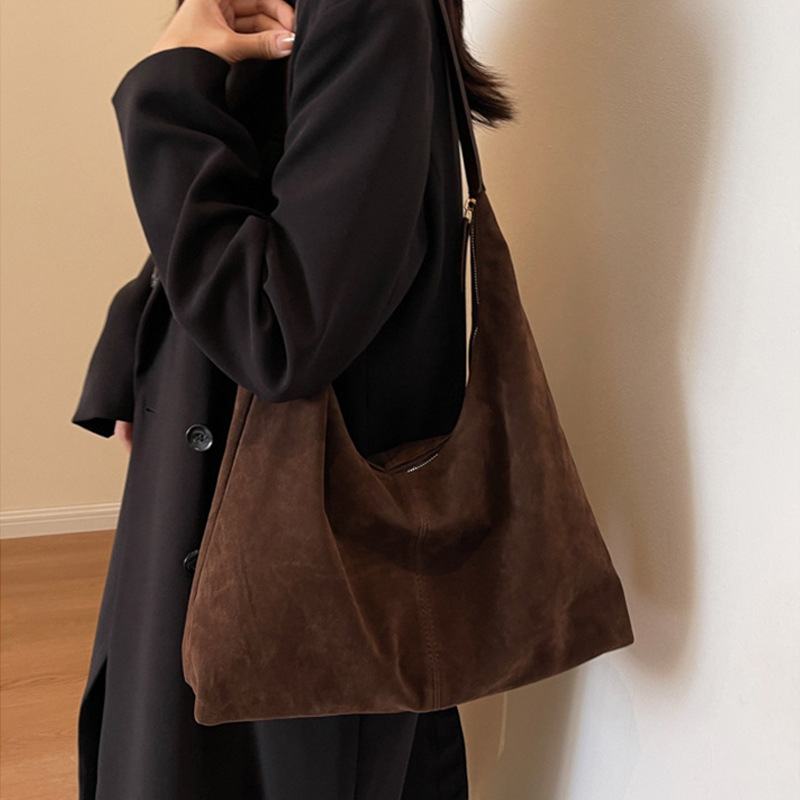 2025新款磨砂百搭复古包包女美拉德风托特包大容量通勤休闲单肩包