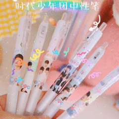 TNT Time Teenagers' Group Ballpoint Pen Celebrity Merchandise Press-Type Fountain Pen Bullet-Headed Signing Pen for Students