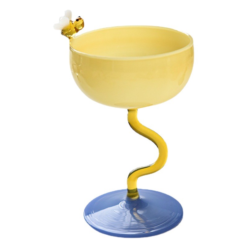 Vaso de cristal alto de moda para postres, helados, batidos, té con leche y pudín, estilo Instagram