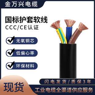 Jinwanxing Rvv Sheathed Wire 3*10 Square National Standard Copper Core Control Power Supply Polyvinyl Chloride Sheathed Soft Wire Cable