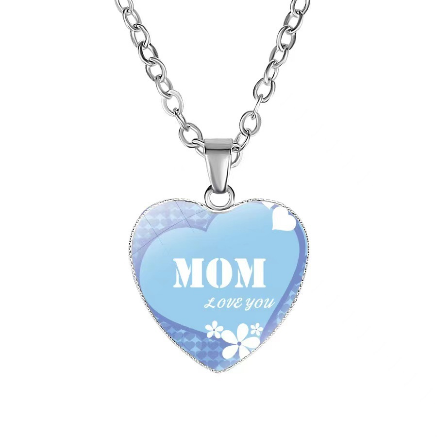 Joyas transfronterizas amor de mamá colgante en forma de corazón coreano simple regalo de vacaciones moda collar universal mujer image 9