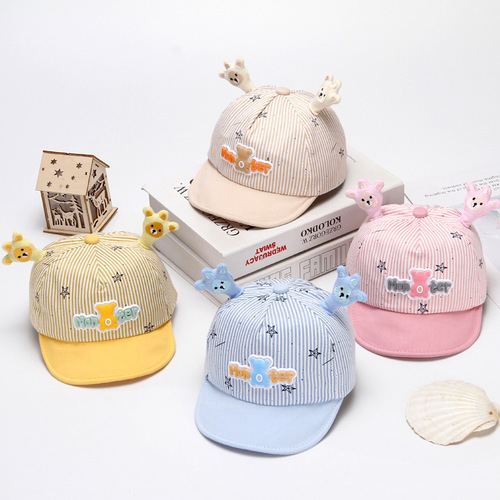 Spring and Autumn New Baby Hats 0-3-6-24 Months Peaked Hats Men's and Women's Baby Hats Autumn Children's Baseball Hats